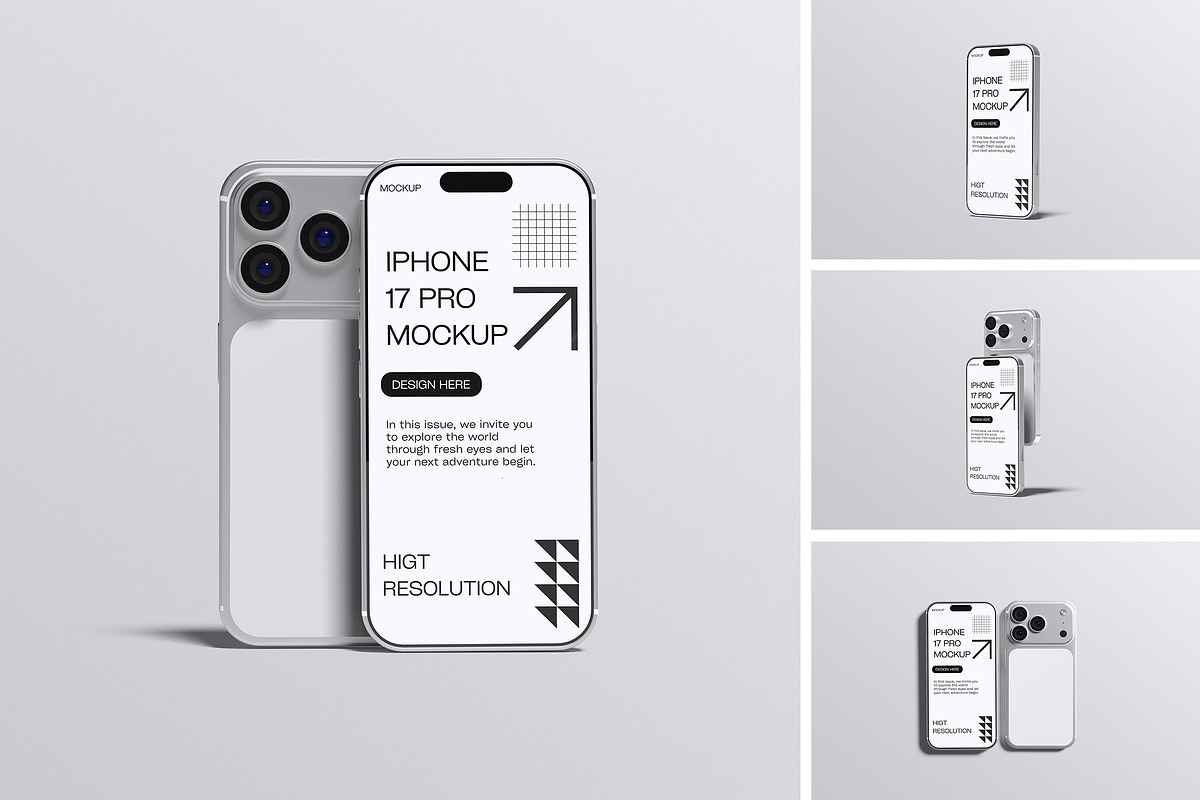 Iphone 17 Pro Mockup, an iPhone Mockup by Afif_studio (Photo 1 of 5)