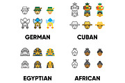 180 People of the world ICONS, an Outline Icon by beguima (Thumbnail 3 of 9)