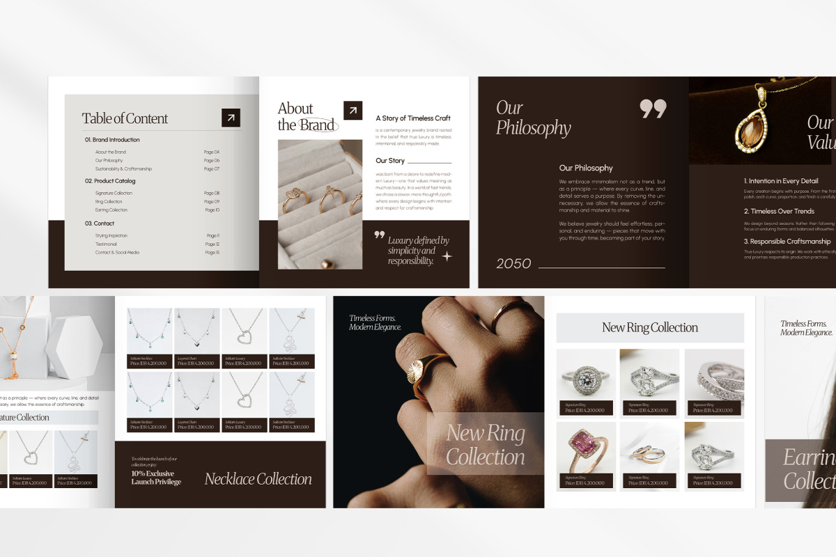 Luxury Minimalist Jewelry Catalog, a Brochure Template by twinstd (Photo 4 of 6)