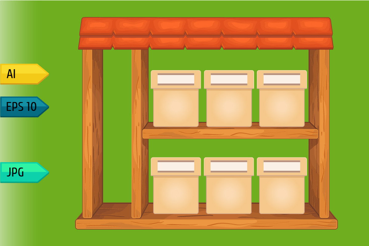 Game wooden store windows set, a Templates & Theme by julia_musdotter (Photo 4 of 21)