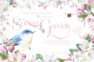 Spring Garden Floral Watercolor