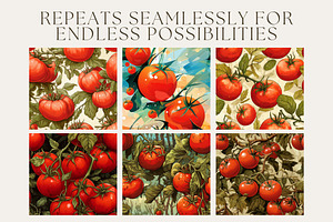 8 Tomato Seamless Patterns