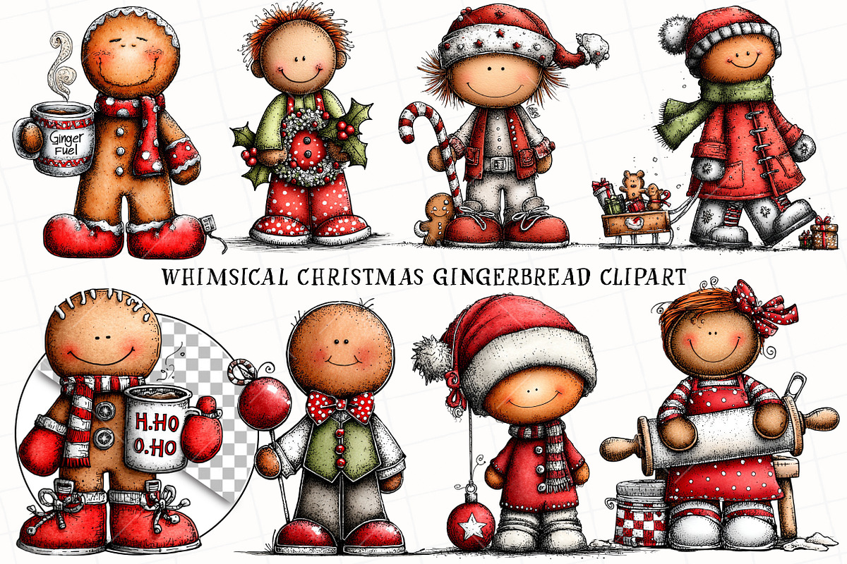 Whimsical Christmas Gingerbread Clip, an Illustration by OK Design (Photo 3 of 6)