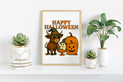 Happy Halloween Pumpkin Cow Png, an Illustration by Craft Nest (Thumbnail 4 of 6)