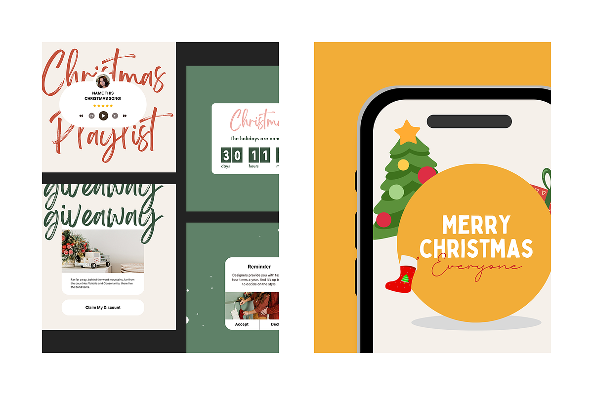 Christmas Instagram Post Pack Canva, a Social Media Template by Angkalimabelas (Photo 4 of 5)