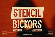 Stencil Bickors Font, a Sans Serif Font by QR Design Studio (Thumbnail 1 of 7)