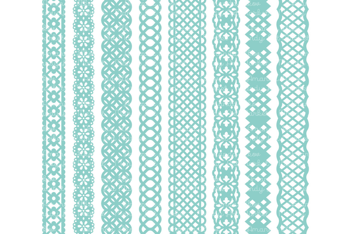 Aqua Vector Lace Borders Clipart, an Illustration by Amanda Ilkov (Photo 3 of 5)