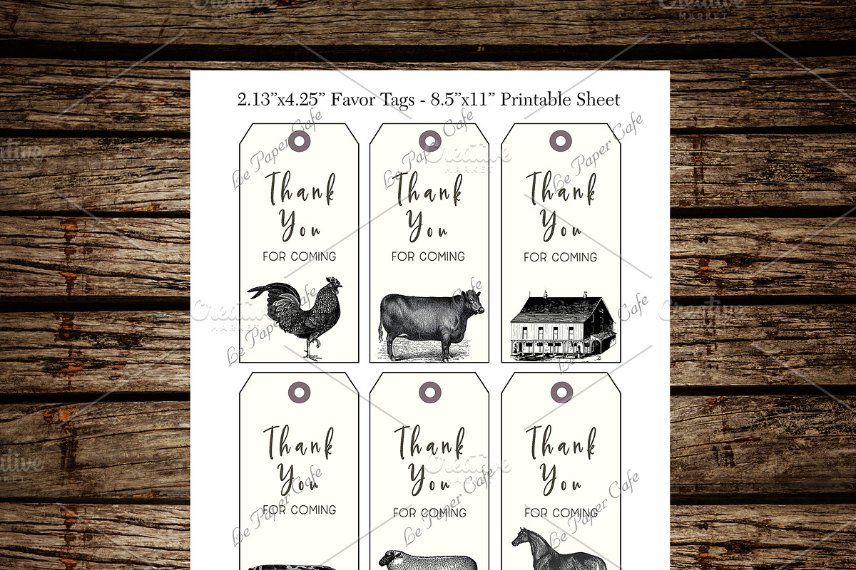 Rustic Farm Wedding Thank You Tags, a Card Template by Le Paper Cafe (Photo 2 of 2)