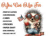 Whimsical Patriotic Hedgehog Clipart, an Animal Illustration by CreationArt (Thumbnail 5 of 7)