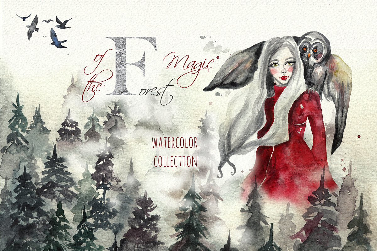 Magic forest design set, an Animal Illustration by Scarlet Heath Art (Photo 1 of 13)