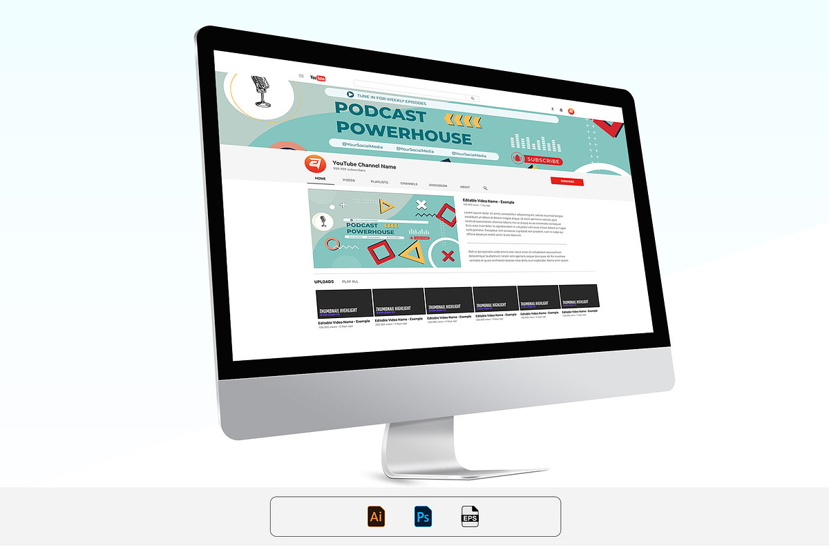 Podcast YouTube Cover Template, a Social Media Template by Artnivora.Std (Photo 2 of 2)