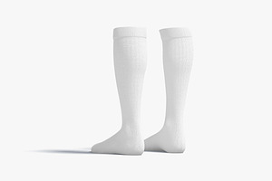 White Knee High Socks 3D Model