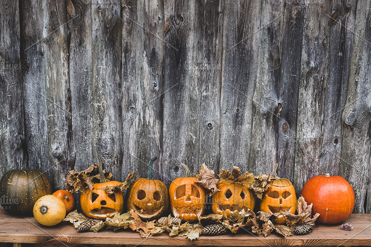 autumn pumpkins for halloween banner, a Background Graphic by VetalStock (Photo 1 of 3)