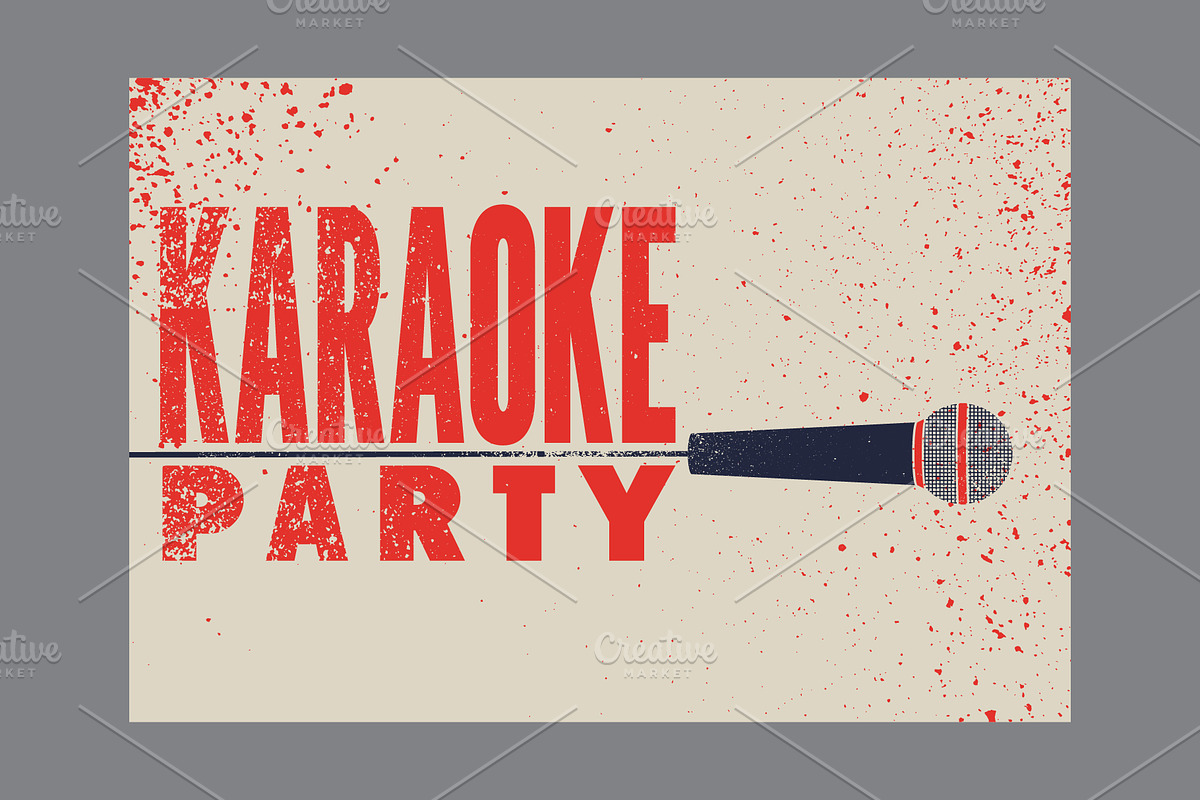Karaoke Party vector poster set., an Object Illustration by PoPaShop (Photo 8 of 9)