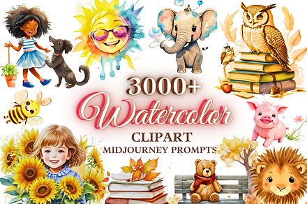 3000+ Watercolor Clipart AI Prompts, an Object Graphic by Artistic Revolution