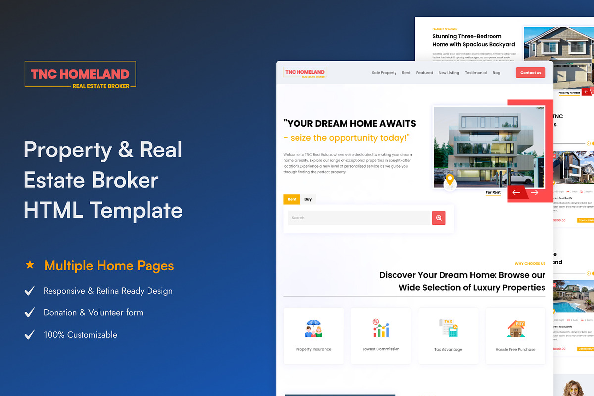 Homeland - Real Estate HTML Template, a HTML Template by TNCFlow (Photo 1 of 5)