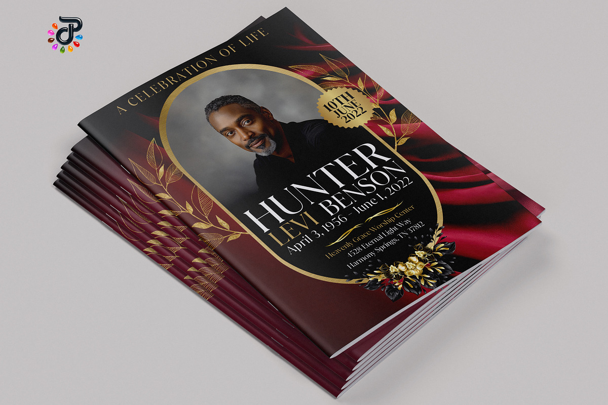 Elegant Canva Obituary Template, a Brochure Template by Protech Design ENT (Photo 3 of 9)