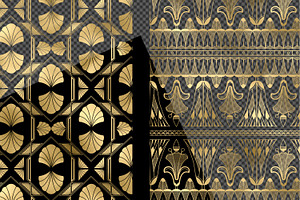 Gold Art Deco Pattern Overlays