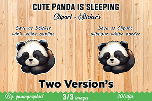 Cute Kawaii Panda Printable Sricker