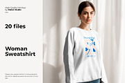 Woman Sweatshirt Mockup Bundle, a Hoody Mockup by Moixo studio (Thumbnail 1 of 10)