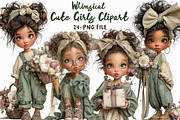 Whimsical Cute Girls Watercolor Clip, a Graphic by Libby Wishes (Thumbnail 1 of 4)