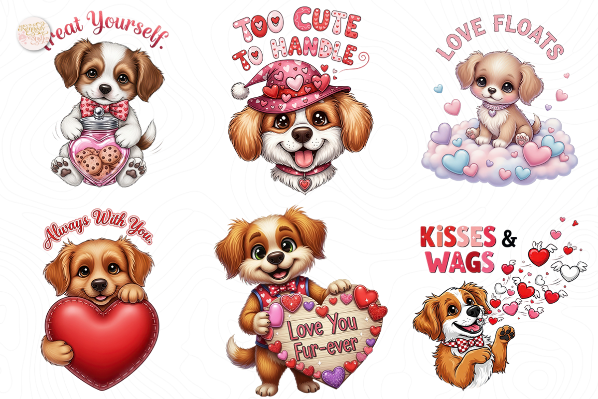 Dog Valentine PNG Clipart Cute Puppy, an Animal Illustration by KennedyStudio (Photo 3 of 5)