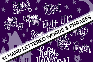 Handdrawn Halloween Graphics Words