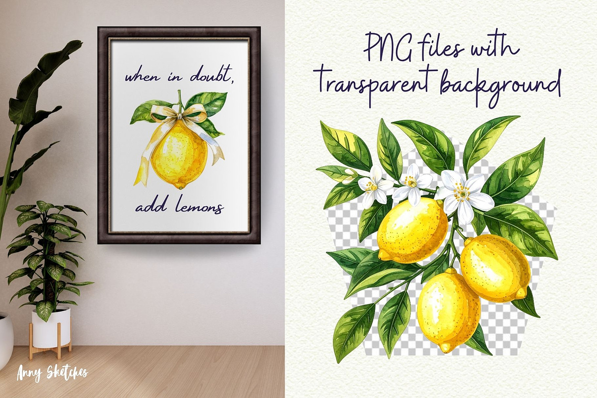 Mediterranean Lemon Clipart, an Object Graphic by Anna Design Studio (Photo 4 of 9)
