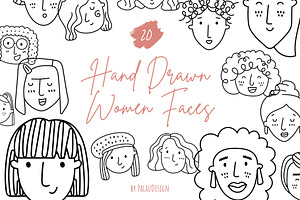 Hand Drawn Women Faces, a Person Illustration by Palau