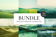 Painted Artistic Landscape Bundle, a Background Photo by M9 Design (Thumbnail 1 of 15)