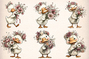 whimsical spring goose clipart, an Illustration by GatewayDesign (Thumbnail 2 of 7)