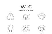 Set line icons of wig, an Outline Icon by motorama (Thumbnail 1 of 2)