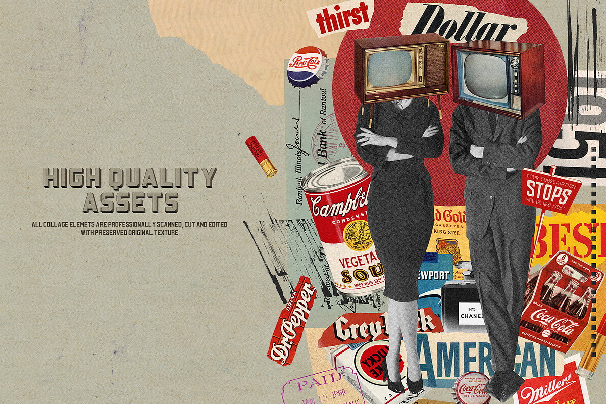 Vintage Collage Creator 1170+ Assets, an Object Graphic by Veris Studio (Photo 10 of 56)
