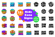 Kids Zone Room Badges Set, an Object Illustration by Lettering_Logo (Thumbnail 1 of 2)