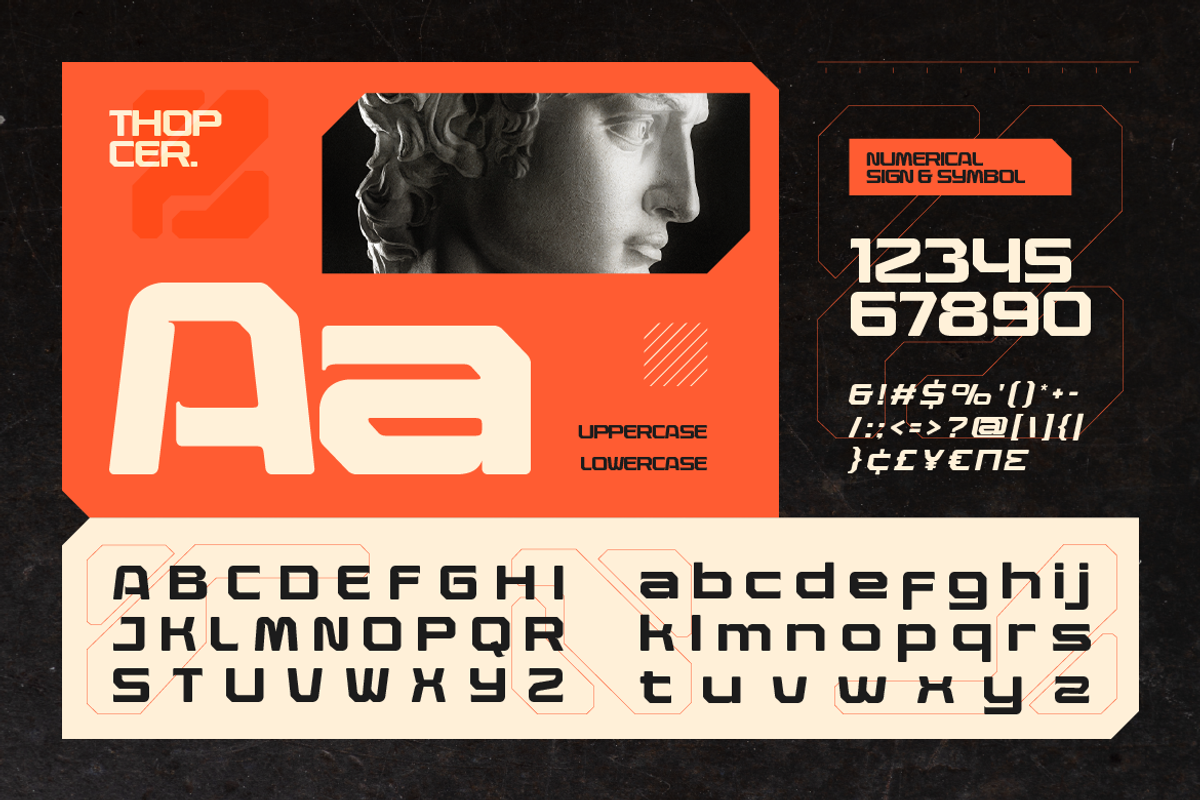 Thopcer, a Sans Serif Font by Burntilldead (Photo 2 of 12)