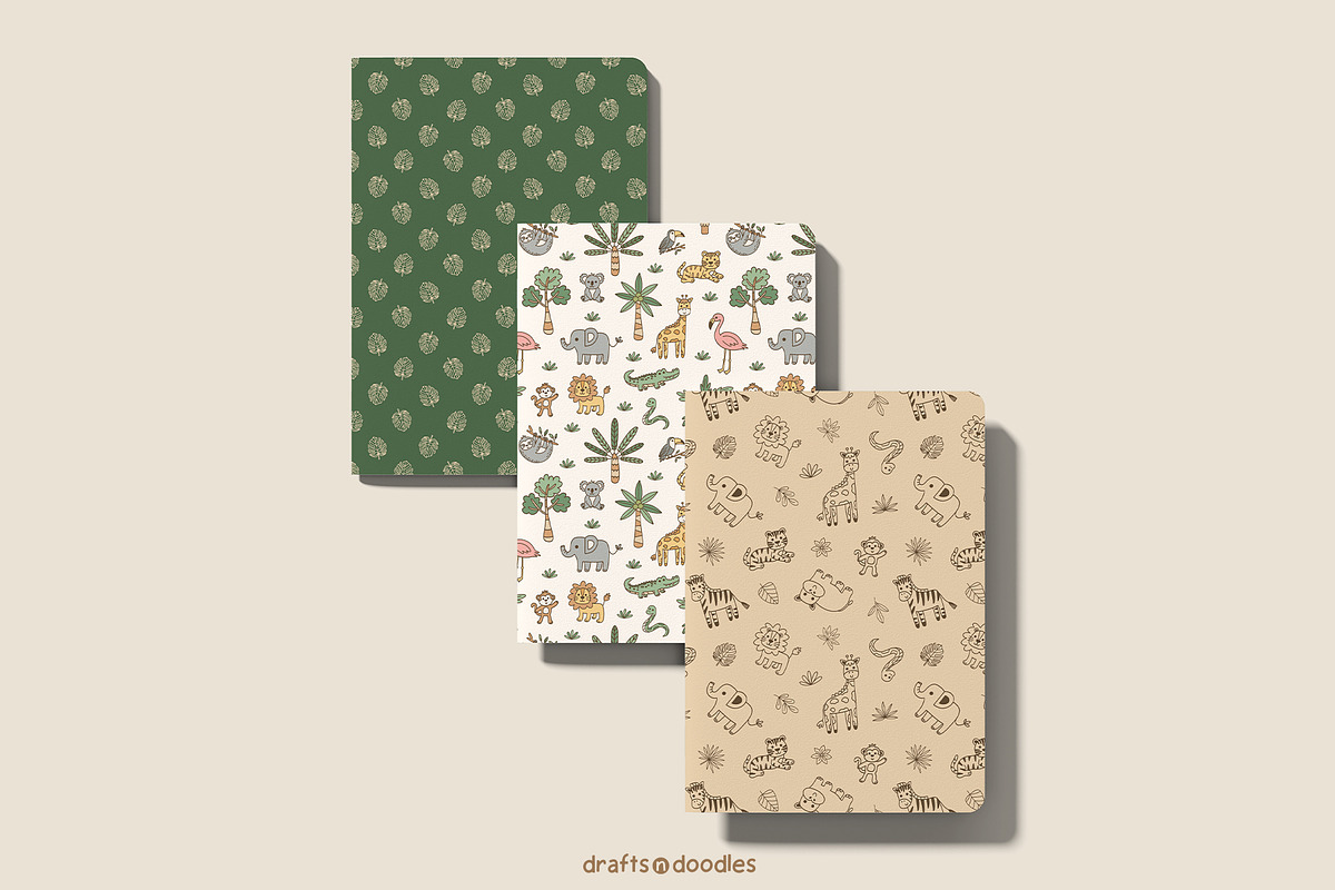 Jungle Safari Clipart and Patterns, a Pattern Graphic by Drafts n Doodles (Photo 10 of 12)
