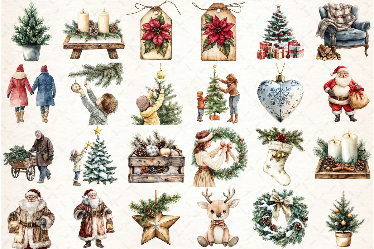 Rustic Winter Christmas Clipart, an Illustration by Libby Wishes (Photo 2 of 6)