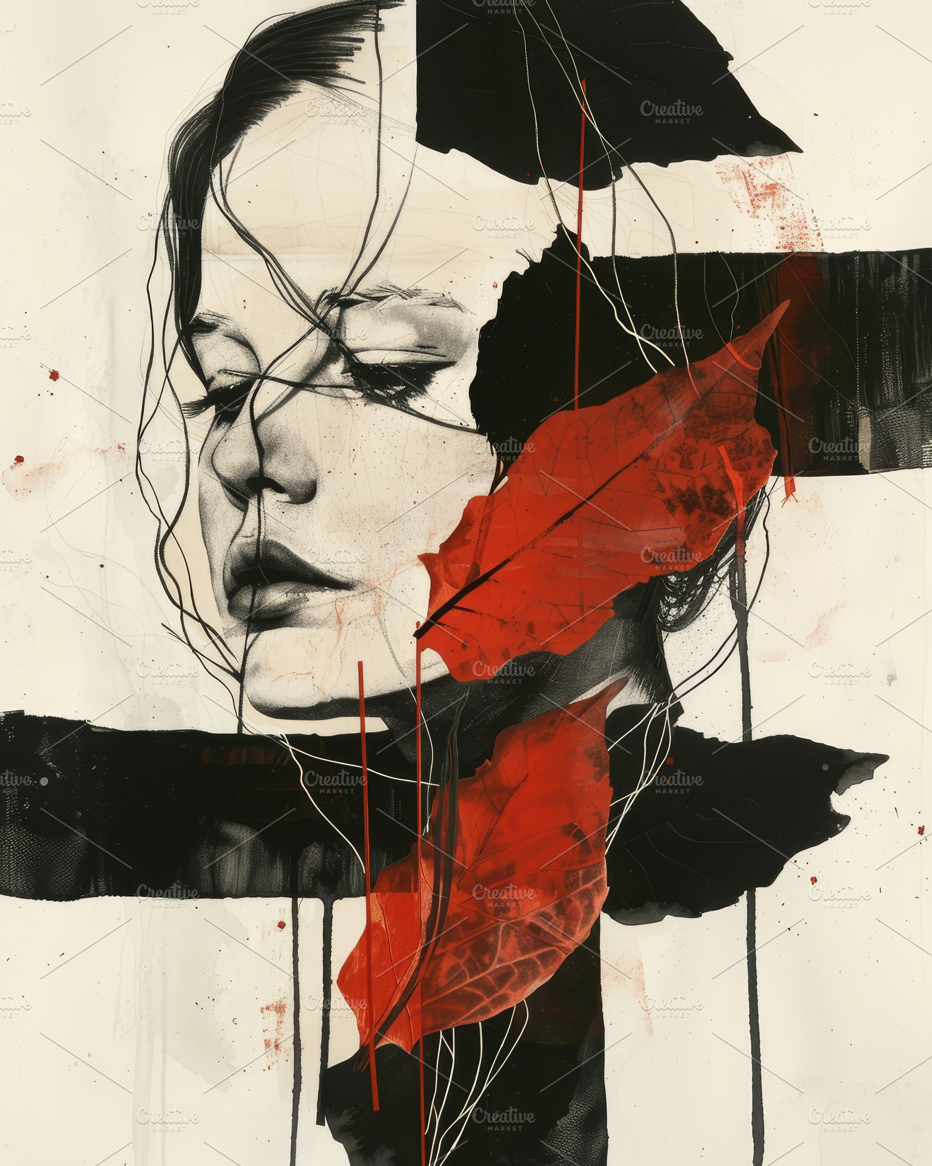 Abstract portrait artwork painting, an Abstract Photo by Hamza067
