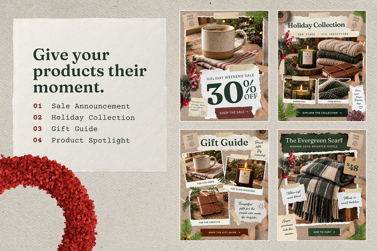 Maker's Holiday Canva Marketing Kit, a Marketing Template by noggindoodle (Photo 3 of 9)