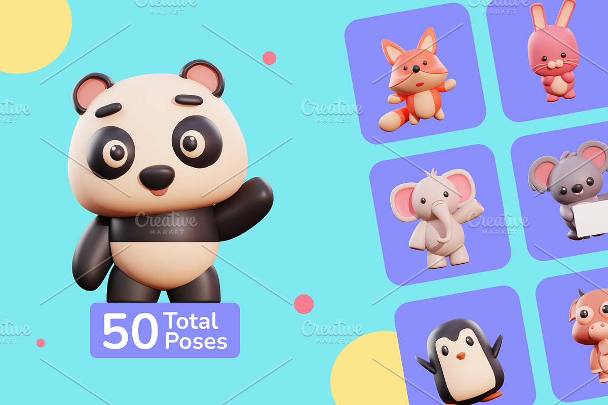 3D Animal Character Pack Vol 2, an Animal 3D Model by Algrafika_Official (Photo 2 of 6)
