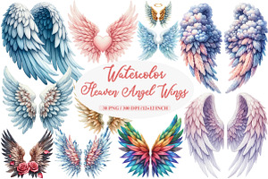 Heaven Angel Wings  Clipart, an Illustration by Daily.Designs