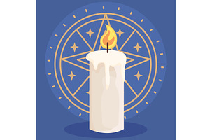 Candle And Magic Symbol