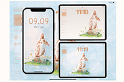 Little Bunny Watercolor Wallpaper, an Animal Illustration by Annyillustration (Thumbnail 1 of 5)
