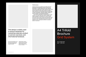 A4 Trifold Brochure Grid System