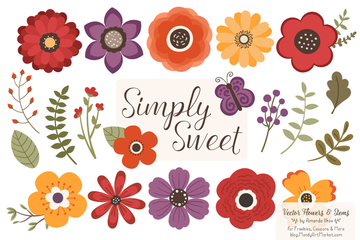 Autumn Flowers Clipart, an Illustration by Amanda Ilkov (Photo 1 of 4)