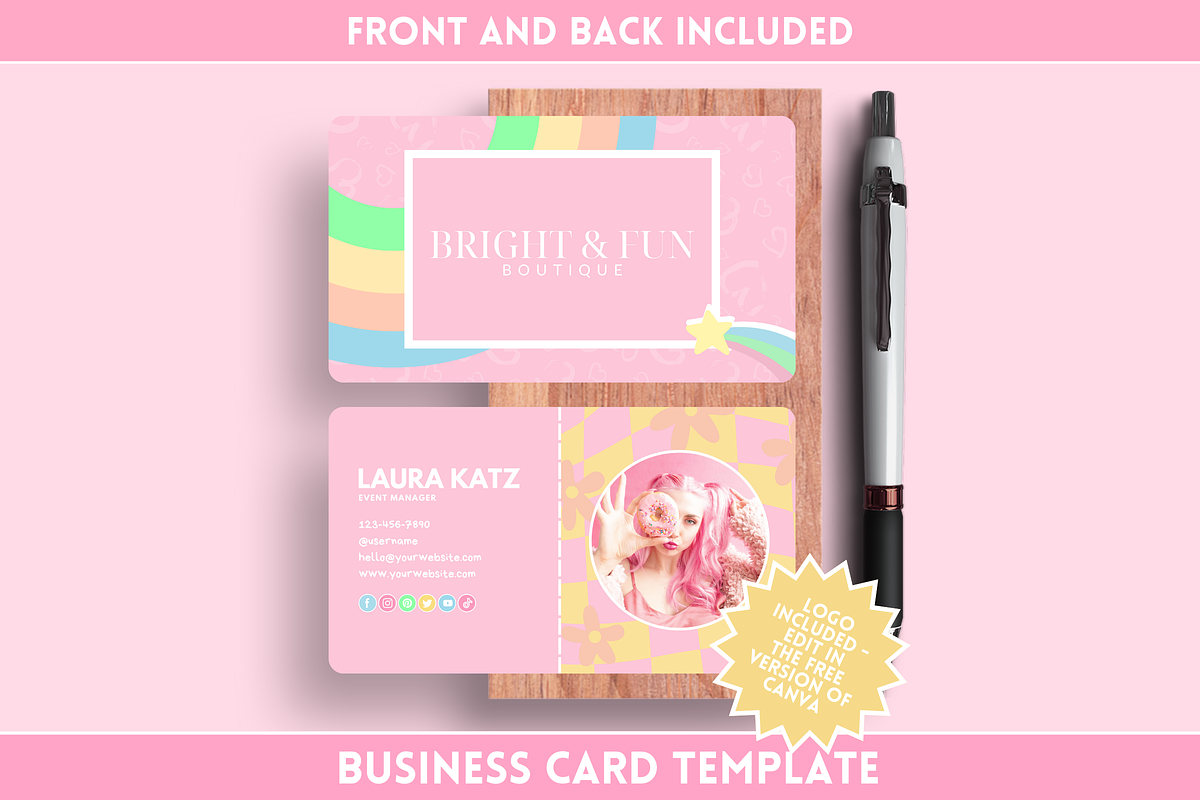 Bright Business Card Template, a Business Card Template by SunshineStudioBoutique (Photo 1 of 10)