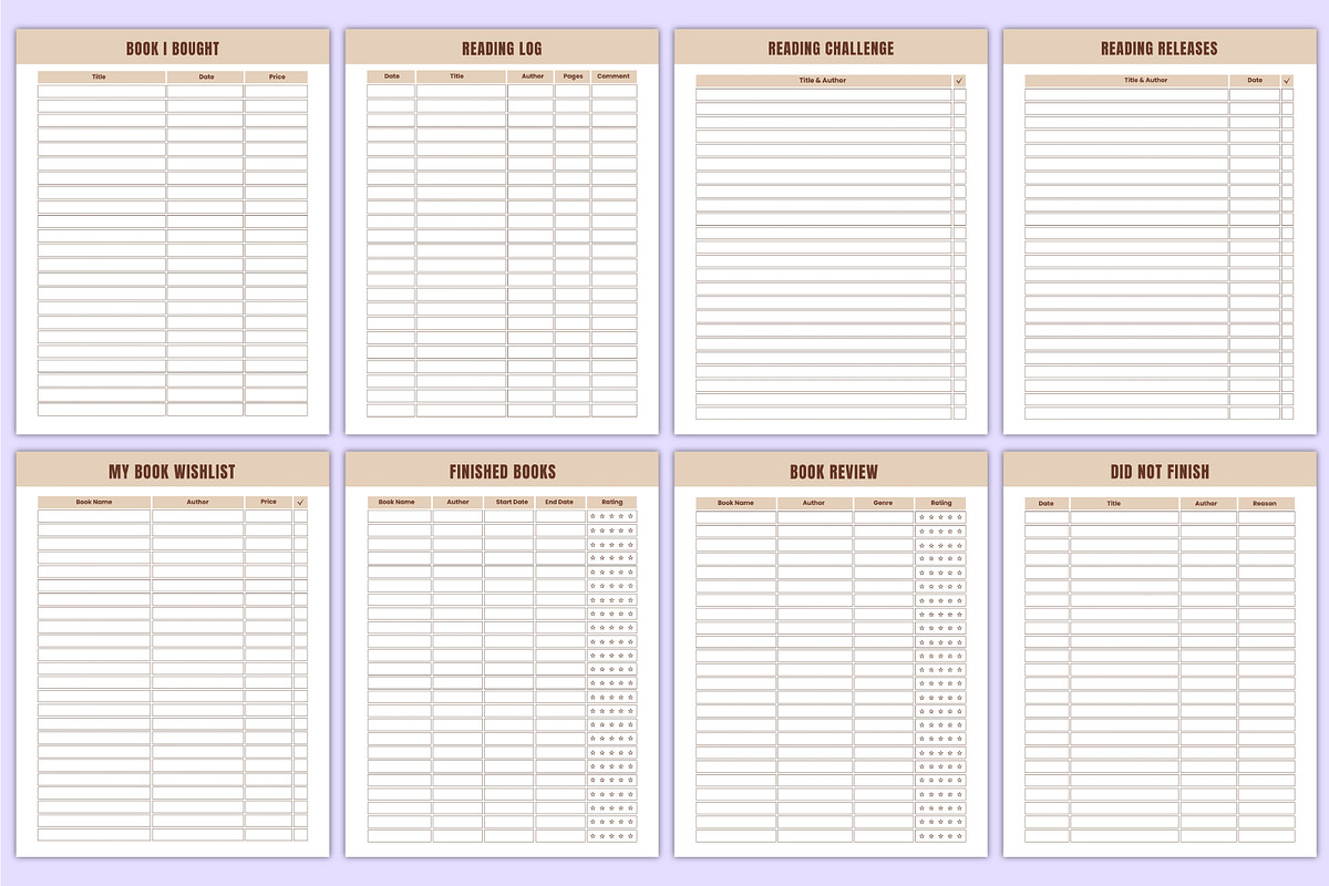 2026 Reading Journal Bundle Canva, a Stationery Template by Mustafiz (Photo 4 of 8)