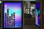 Warsaw Citylight Ad Bus Stop 3, an Advertising Mockup by Graphic Shelter (Thumbnail 2 of 4)