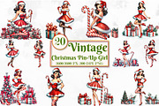 Christmas Pin-Up Girl Clipart Bundle, a Seasonal Illustration by Craft Nest (Thumbnail 1 of 5)