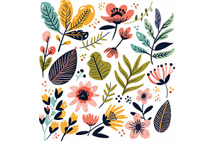 Colorful floral pattern featuring, an Object Illustration by Vectorstockersland